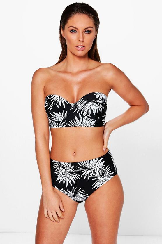 Paphos Mono Leaf Underwired High Waist Bikini